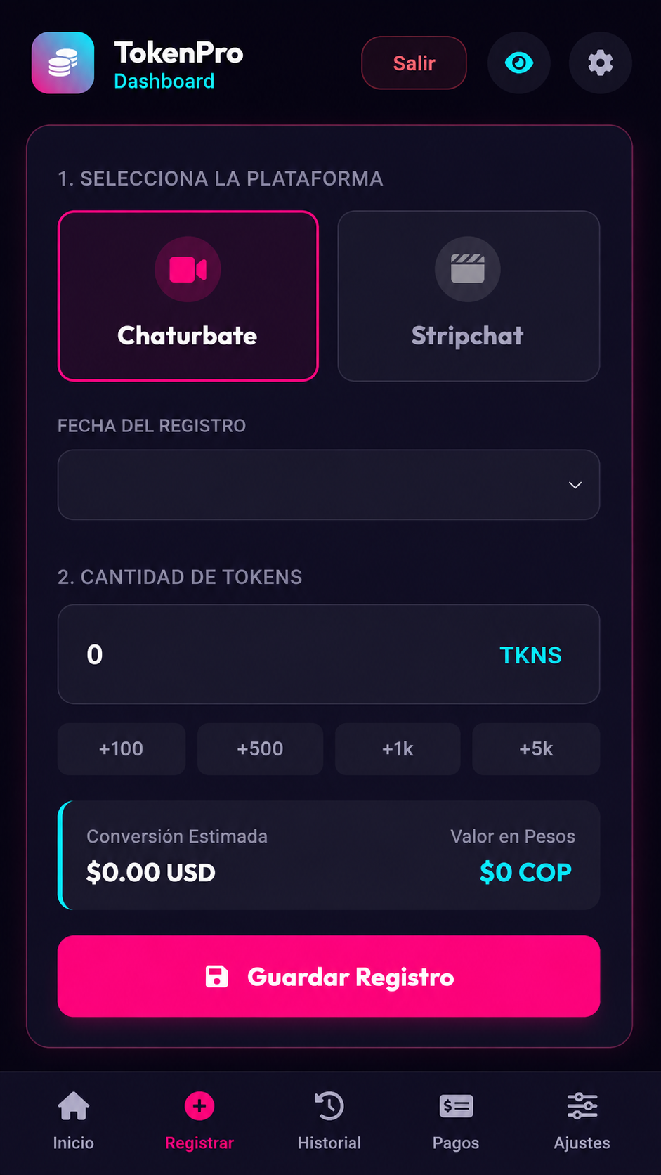 TokenPro registro