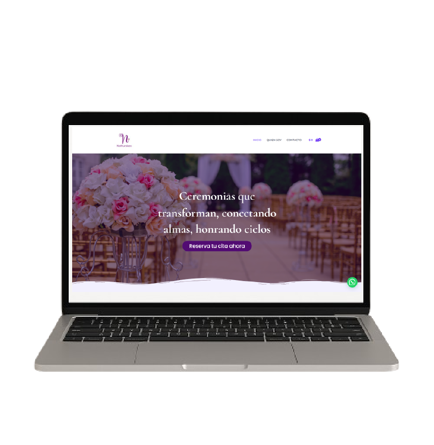 Sitio web de Nathuraleza, enfoque en ceremonias espirituales y conexión interior